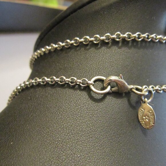 VINTAGE TARINA TARANTINO ALICE IN WONDERLAND FLAMINGO PENDANT NECKLACE wCRYSTALS - Picture 3 of 4